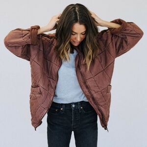 Free People Quilted Bomber Dolman Jacket